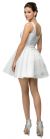 V-Neck Fit & Flare Short Homecoming Party Dress back in Off White